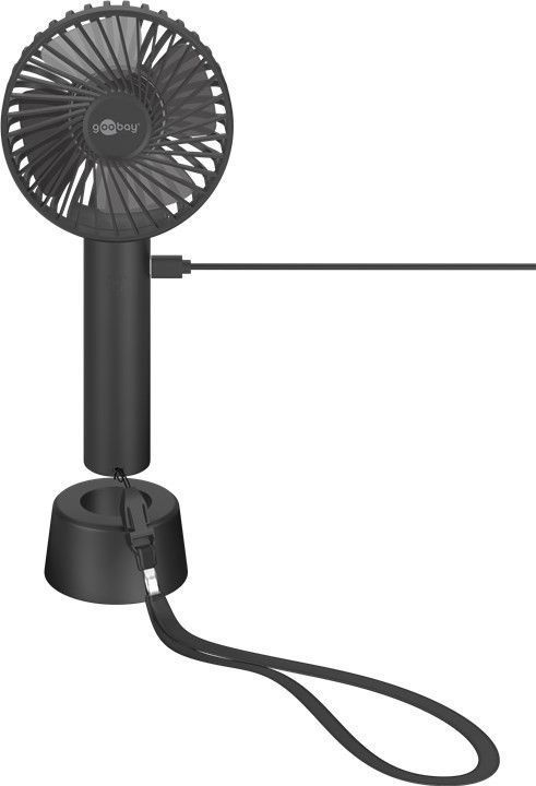 Mini Ventilatore Manuale USB con Funzione di Supporto Nero GOOBAY - immagine 10