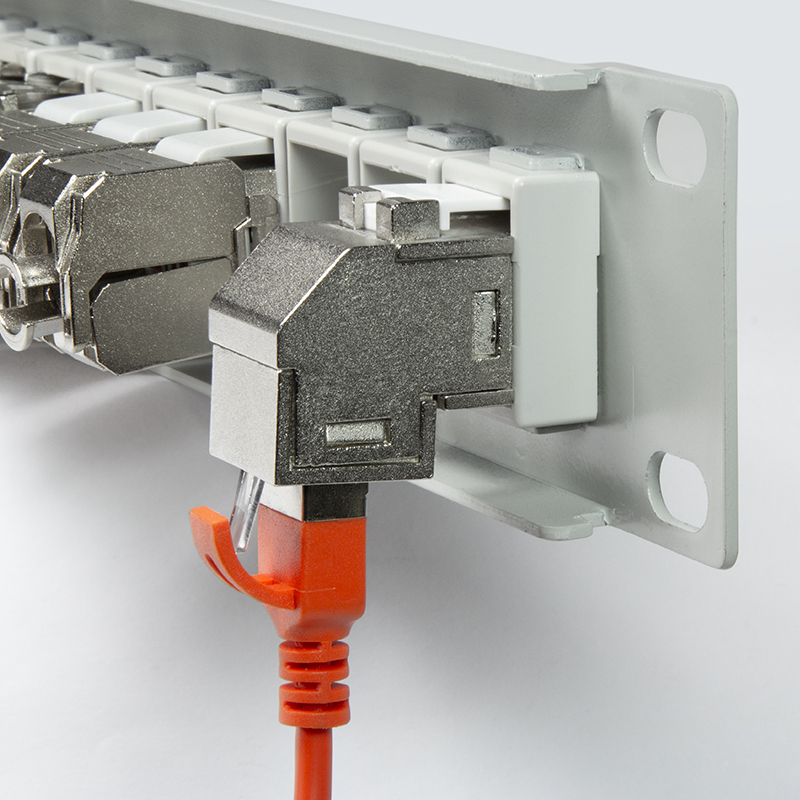 Accoppiatore Keystone Cat.6A 2x RJ45 STP Angolato a 90° LOGILINK - immagine 6