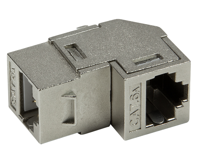 Accoppiatore Keystone Cat.6A 2x RJ45 STP Angolato a 90° LOGILINK - immagine 2
