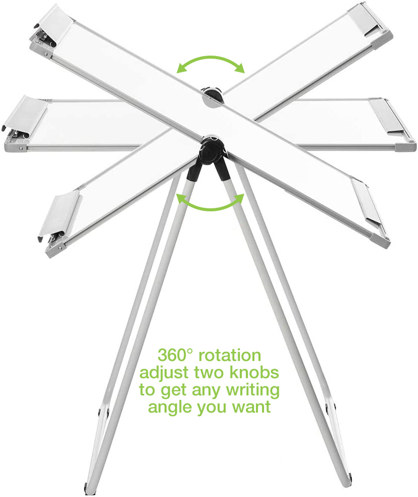 Lavagna Magnetica Bifacciale Flipchart Portatile 60x90 cm con Supporto TECHLY - immagine 7