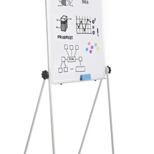 Lavagna Magnetica Bifacciale Flipchart Portatile 60x90 cm con Supporto TECHLY