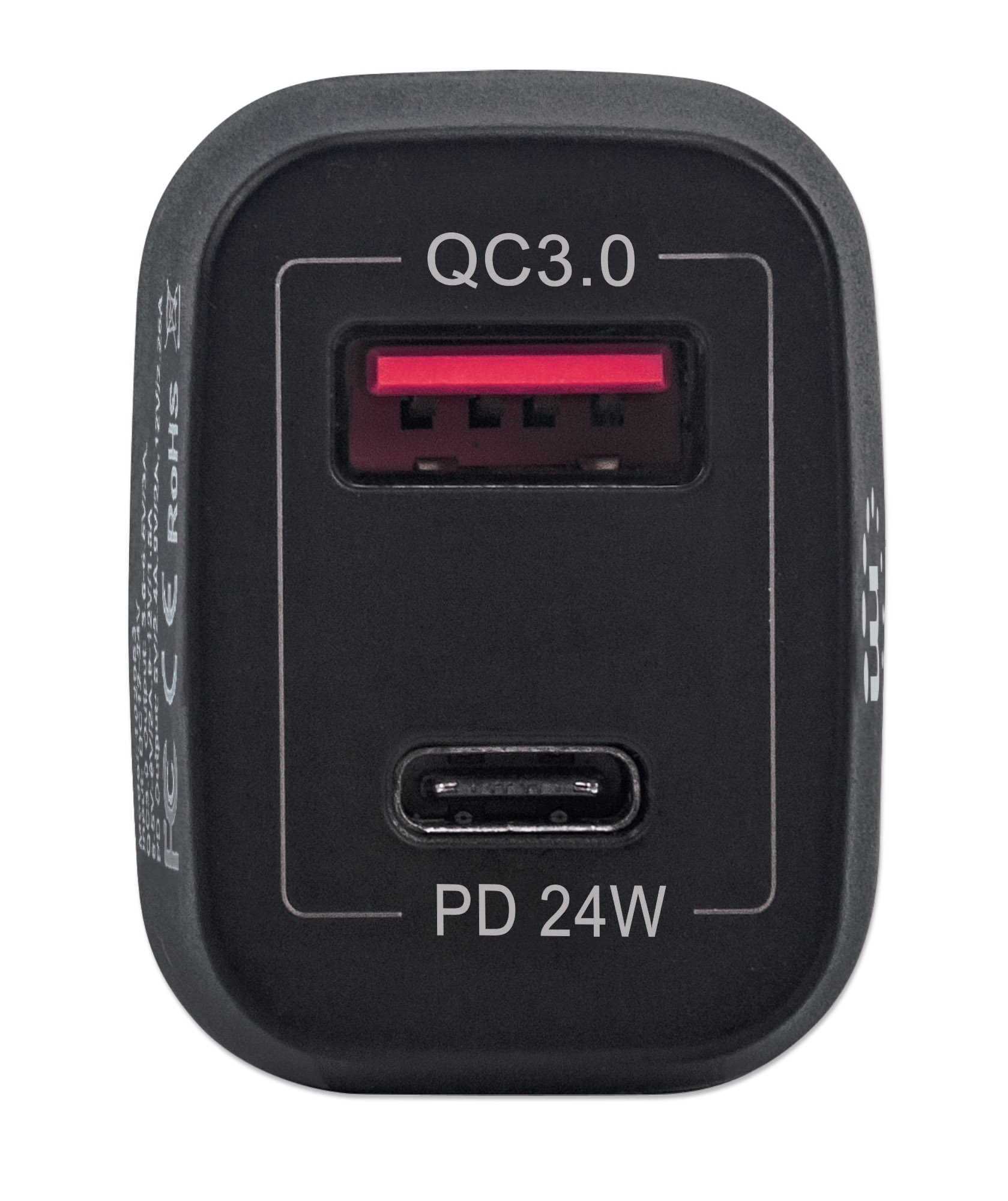Caricatore da Auto USB-C™ e USB-A QC 3.0 3A Nero MANHATTAN - immagine 4