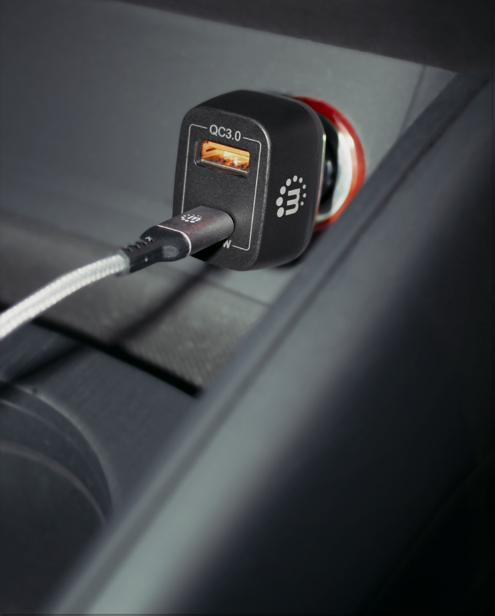 Caricatore da Auto USB-C™ e USB-A QC 3.0 3A Nero MANHATTAN - immagine 6
