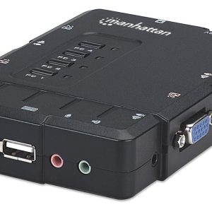 Switch KVM 4 porte con USB e Audio: Nero MANHATTAN