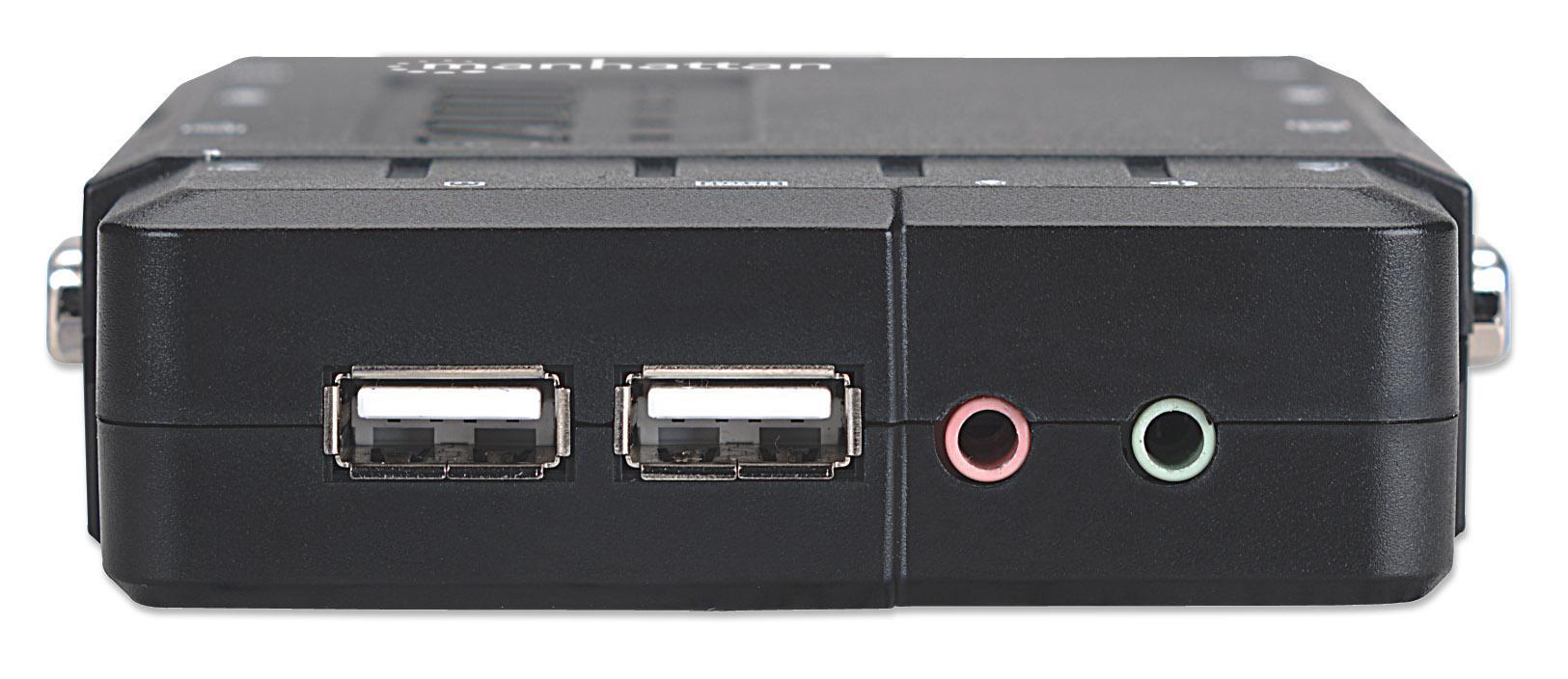 Switch KVM 4 porte con USB e Audio: Nero MANHATTAN - immagine 5
