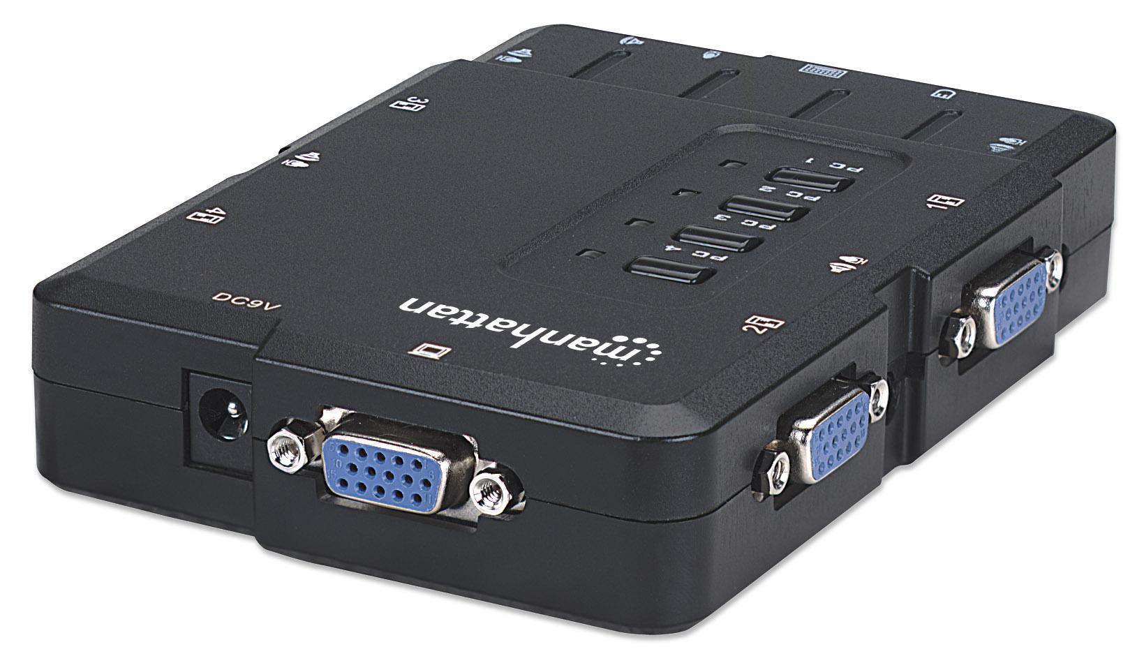 Switch KVM 4 porte con USB e Audio: Nero MANHATTAN - immagine 7