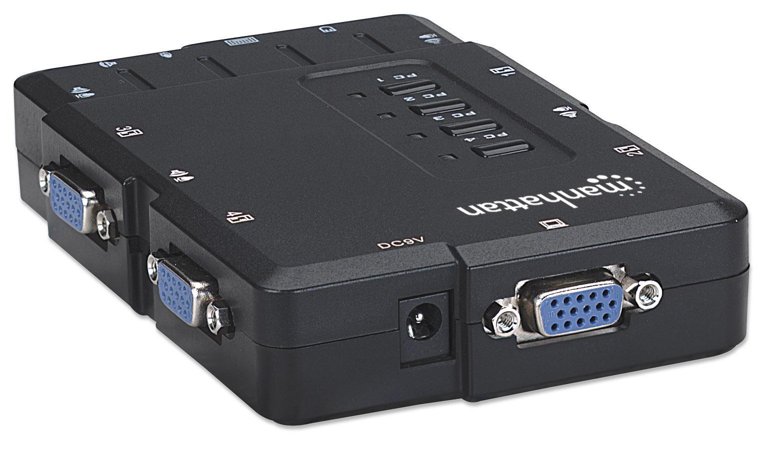 Switch KVM 4 porte con USB e Audio: Nero MANHATTAN - immagine 8