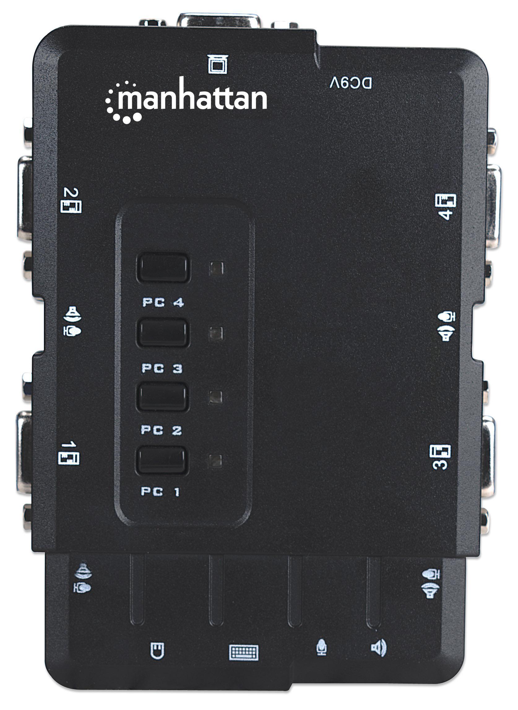 Switch KVM 4 porte con USB e Audio: Nero MANHATTAN - immagine 9