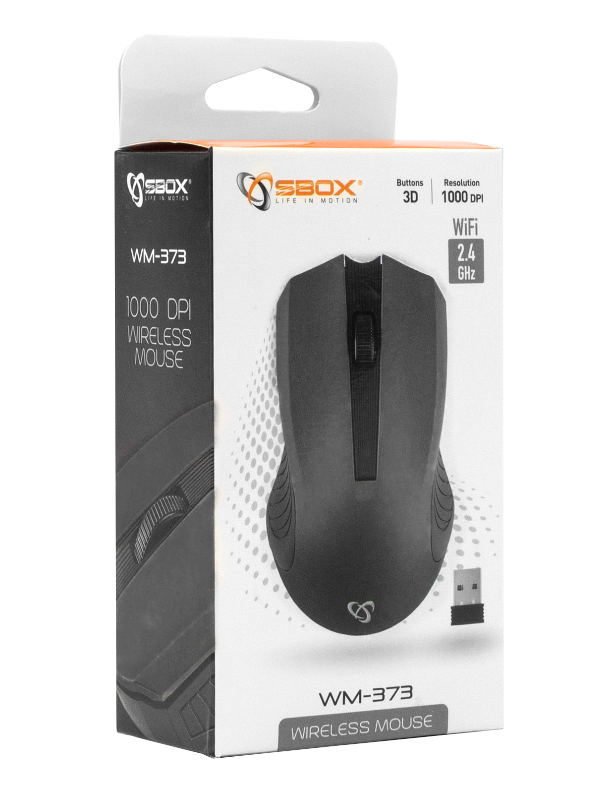 Mouse Ottico 3D Wireless WM-373 Nero SBOX - immagine 2