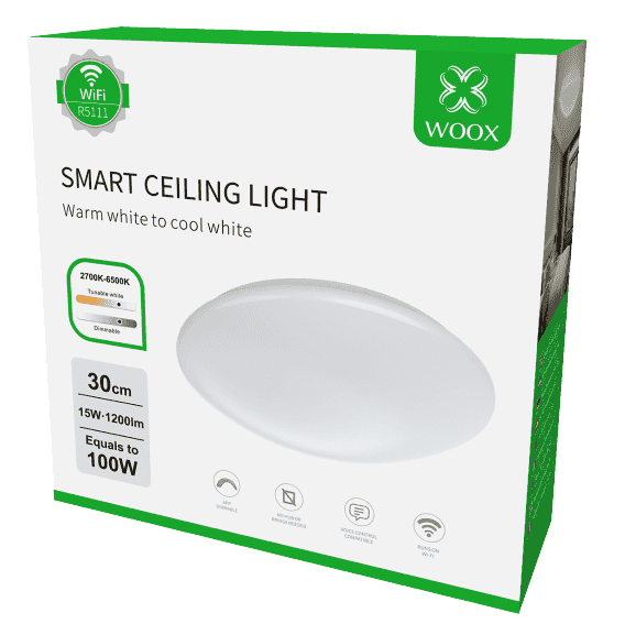 Plafoniera LED Intelligente WiFi Dimmerabile Soffitto Alexa, R5111 WOOX - immagine 2