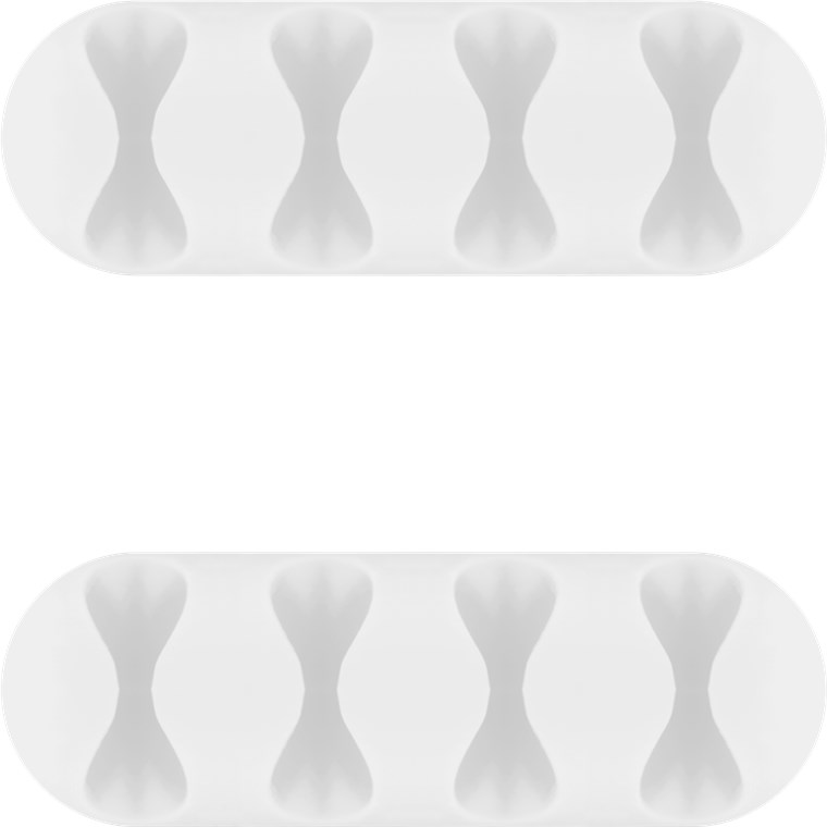 Set 2 Fermacavo da Scrivania a quattro posti Bianco GOOBAY