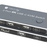 Switch KVM USB-C&trade; 8K DisplayPort 1.4 2xUSB-C&trade; 3xUSB 2.0 TECHLY