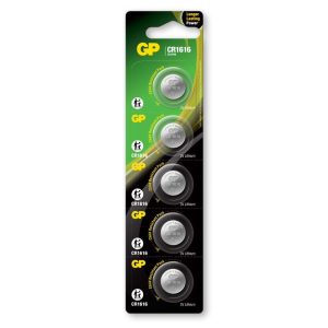 Blister 5 Batterie a Bottone Litio CR1616 GP BATTERIES