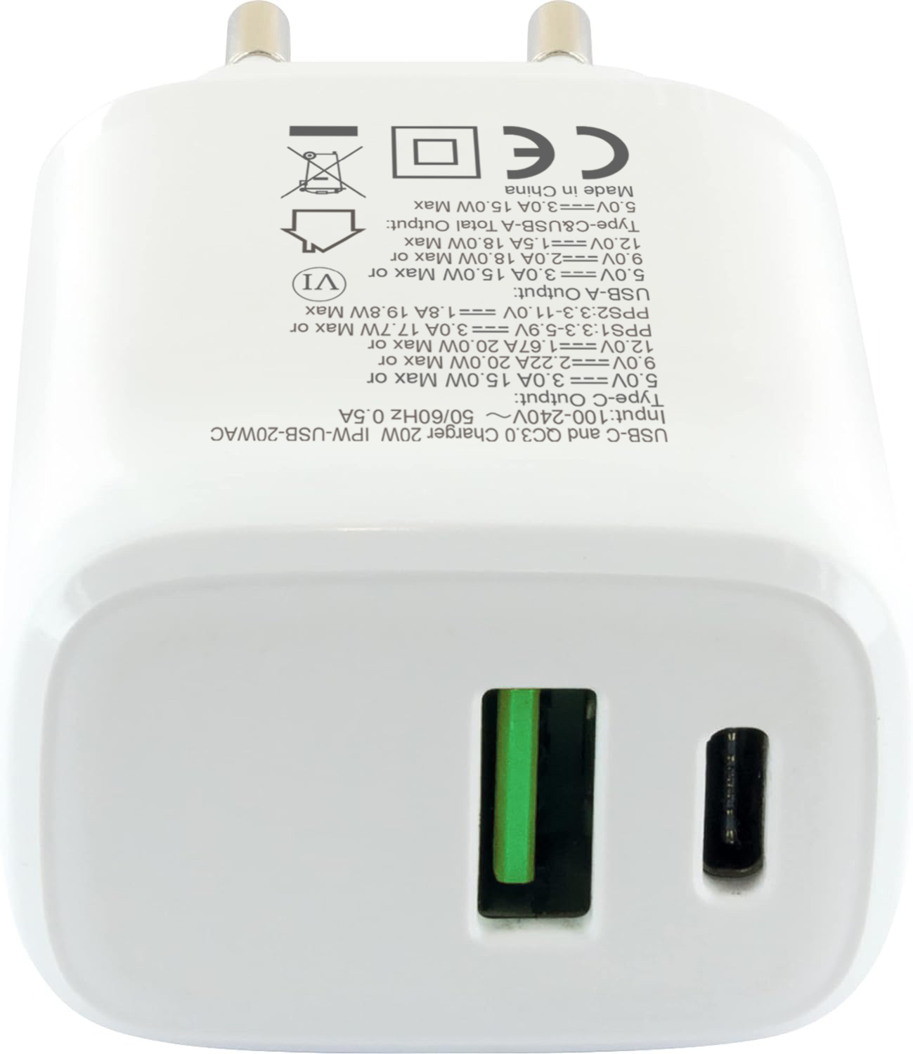 Caricatore Alimentatore USB-C™ 20W e USB-A 18W da Muro TECHLY - immagine 10