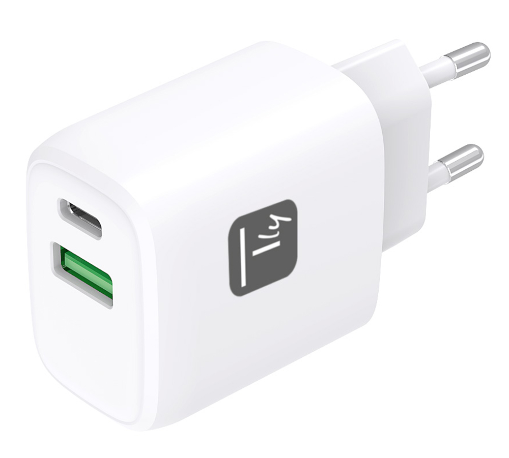 Caricatore Alimentatore USB-C™ 20W e USB-A 18W da Muro TECHLY