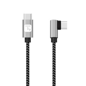 Cavo USB-C™ Maschio 2.0 / USB-C™ Maschio Angolato 3A 2 m Alluminio TECHLY