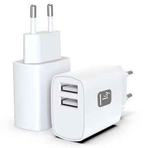 Caricatore Alimentatore 2x USB-A 12W da Muro TECHLY