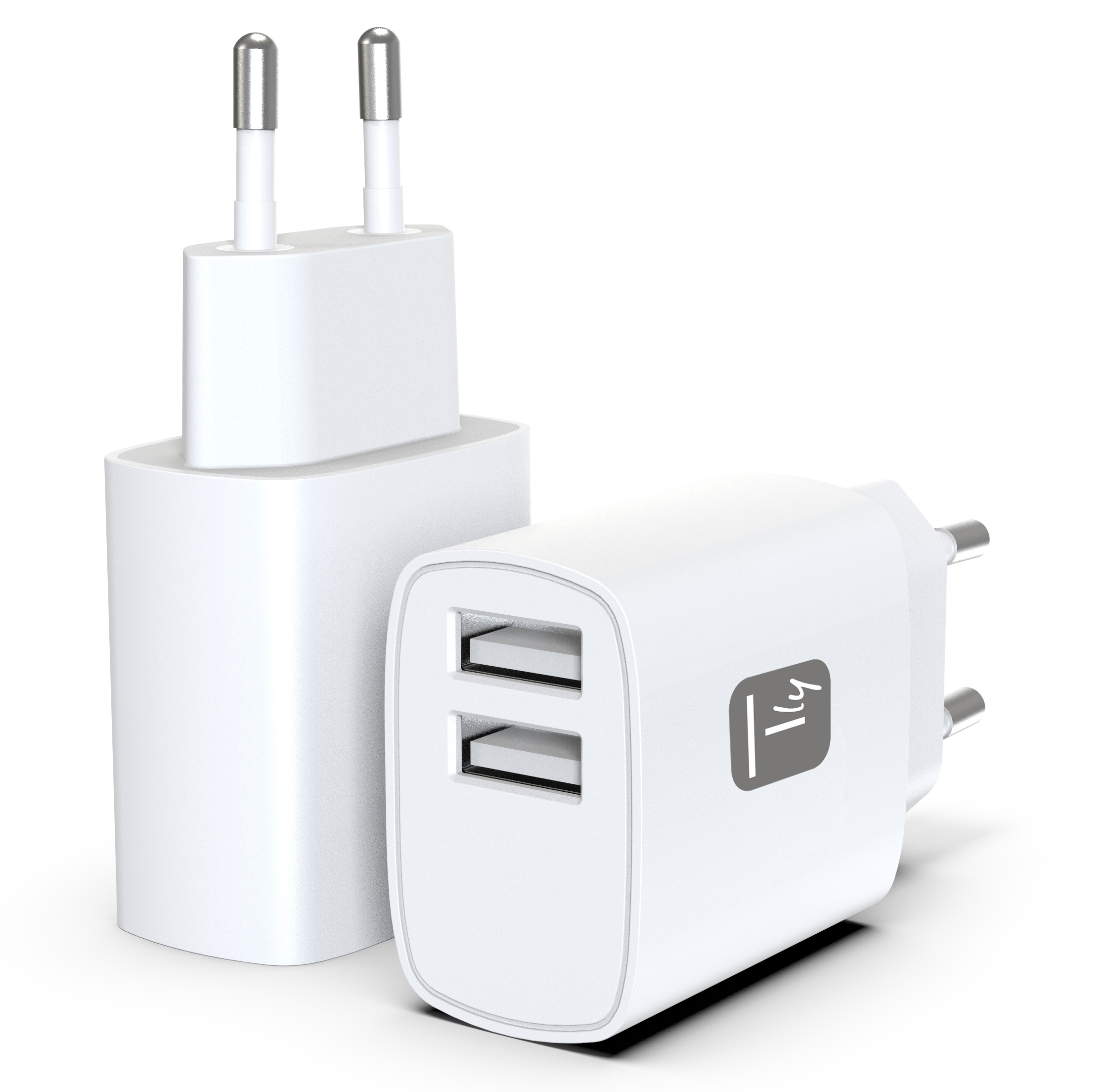 Caricatore Alimentatore 2x USB-A 12W da Muro TECHLY