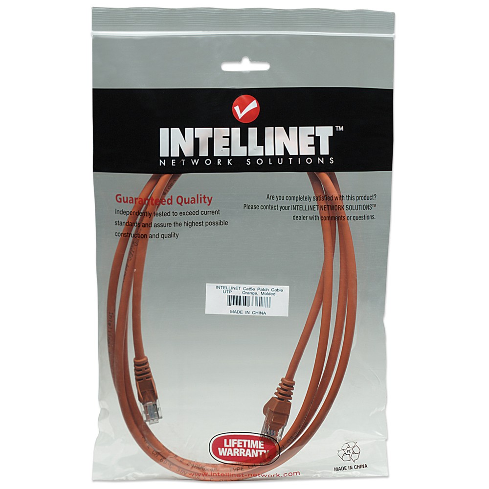 Cavo di rete Patch Cat. 5e Arancione 2 mt INTELLINET - immagine 2