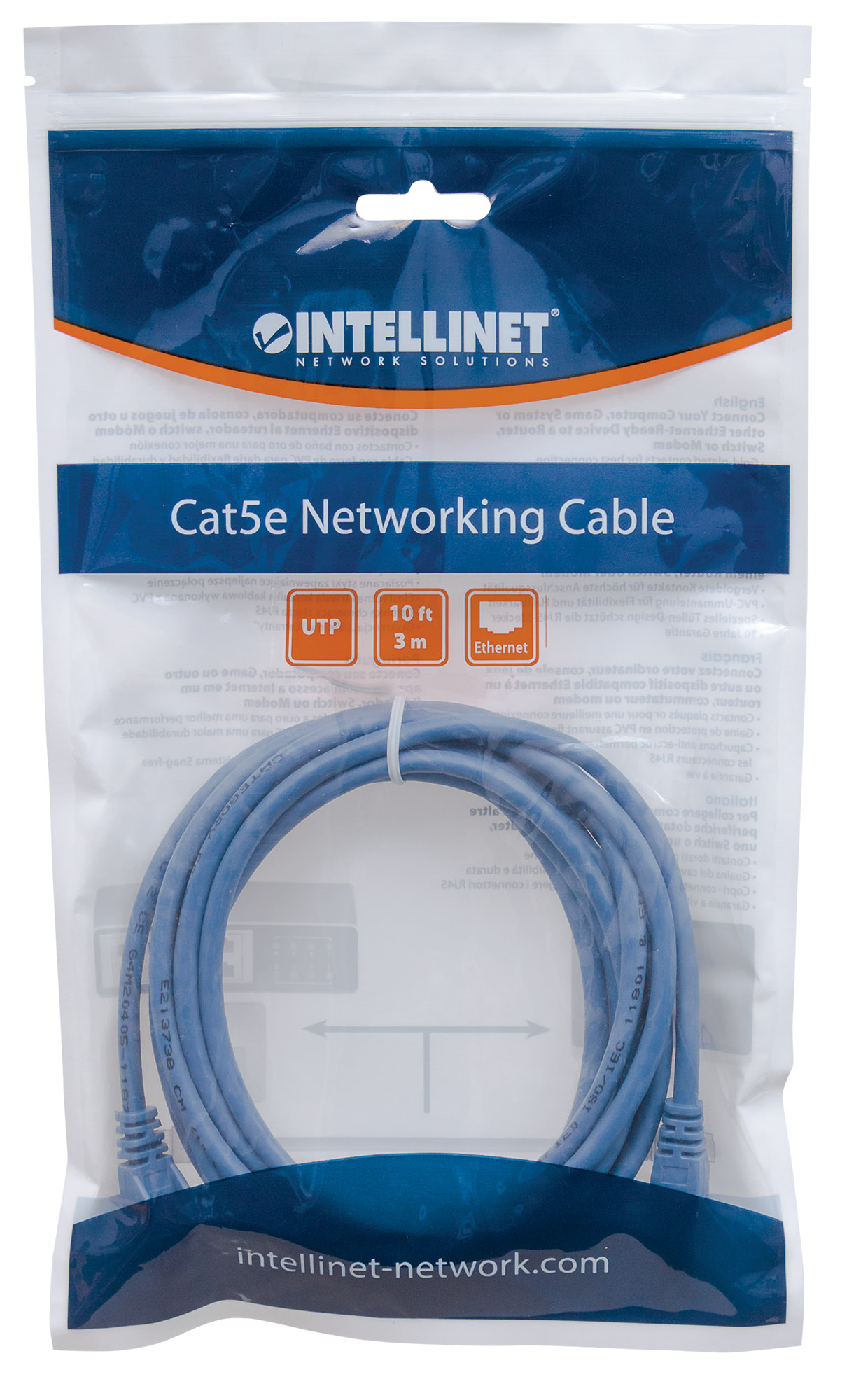 Cavo di rete Patch Cat. 5e Blu 7,5m INTELLINET - immagine 2
