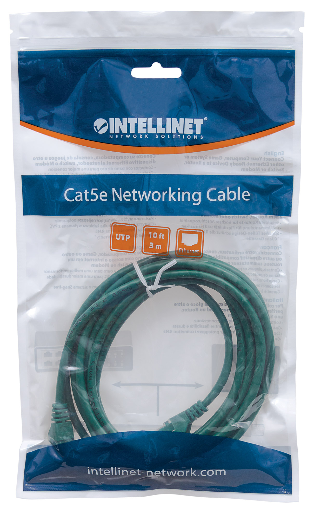 Cavo Patch Ethernet Verde 2m - Cat. 5e UTP in Rame INTELLINET - immagine 2