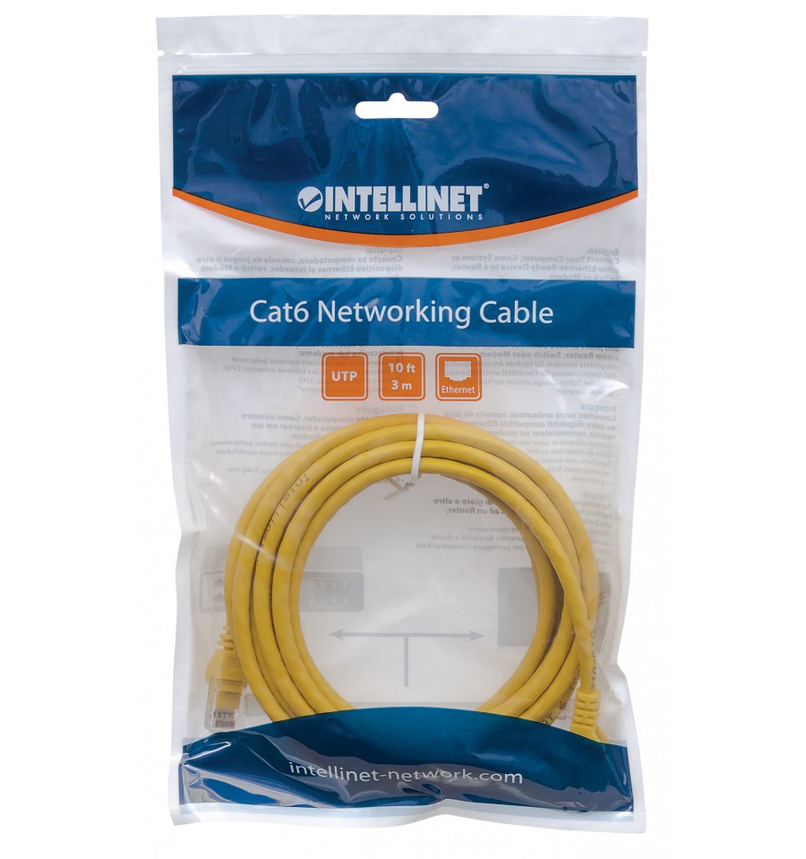 Cavo Patch Rame Schermato Cat. 5e Giallo 5m INTELLINET - immagine 2