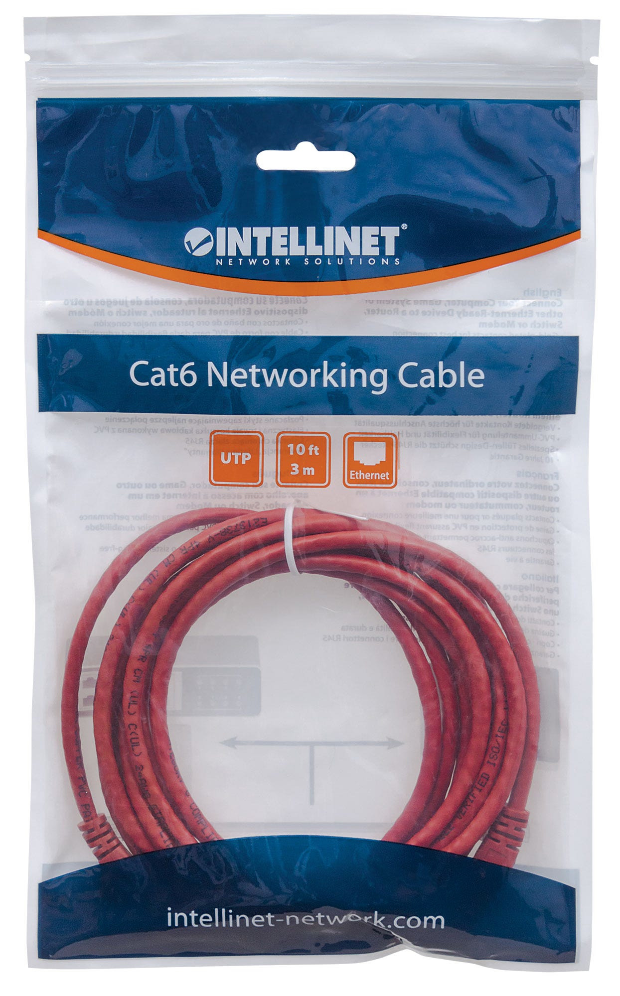 "Cavo Patch Cat. 5e Schermato Rosso da 5 m" INTELLINET - immagine 2