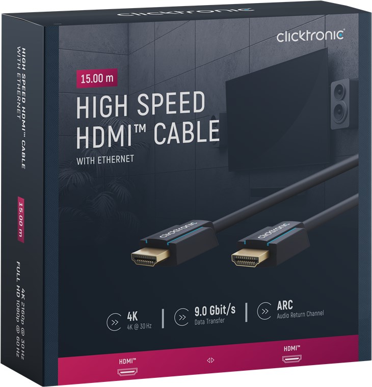Cavo HDMI High Speed 15m: Qualità Superiore CLICKTRONIC - immagine 2