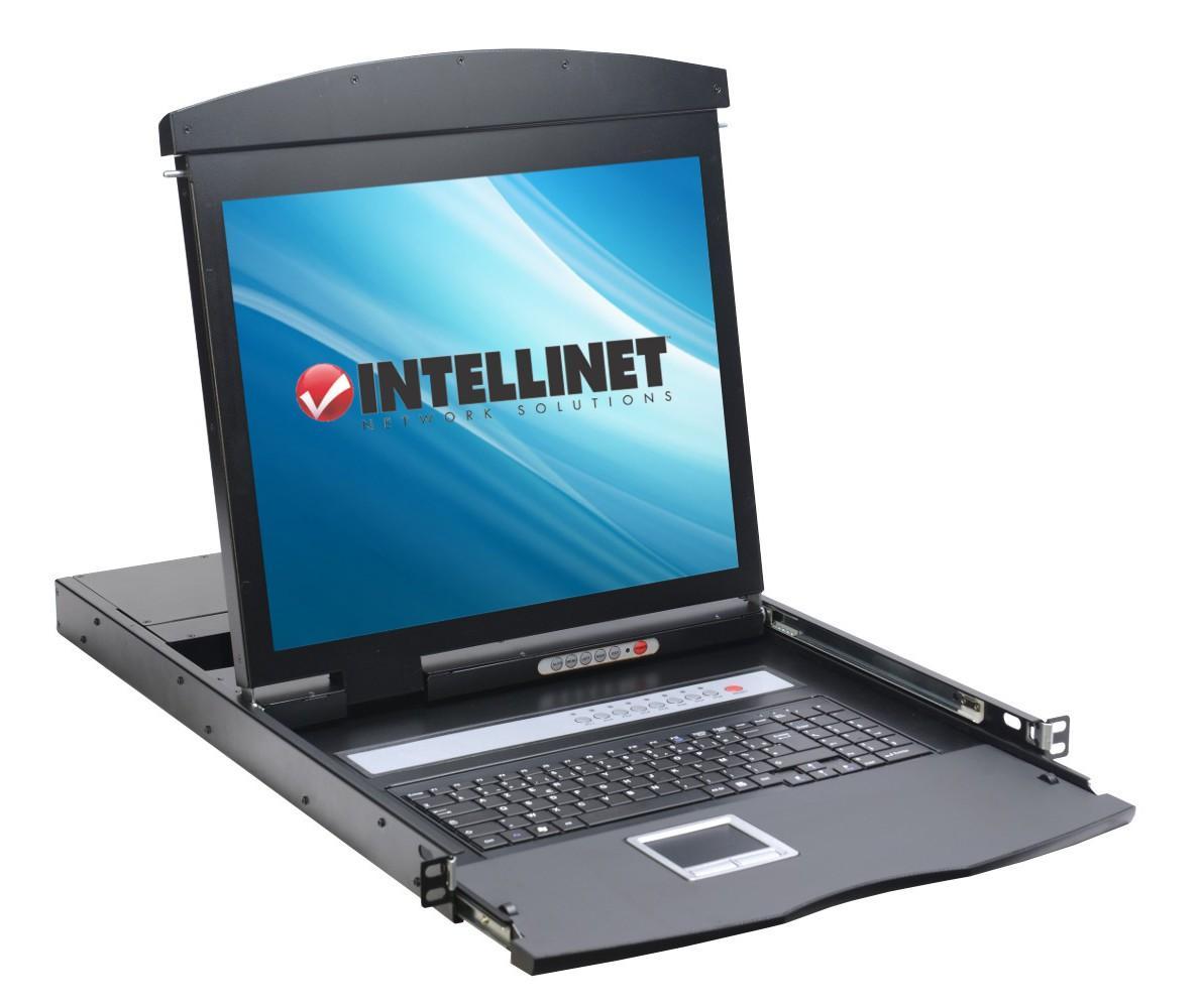 Console KVM USB/PS2 con LCD 17'' da Rack 19'' Dual Rail INTELLINET - immagine 2