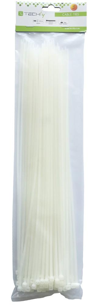 Fascette autobloccanti: Set da 100 pezzi bianche 380x7,6mm TECHLY - immagine 2