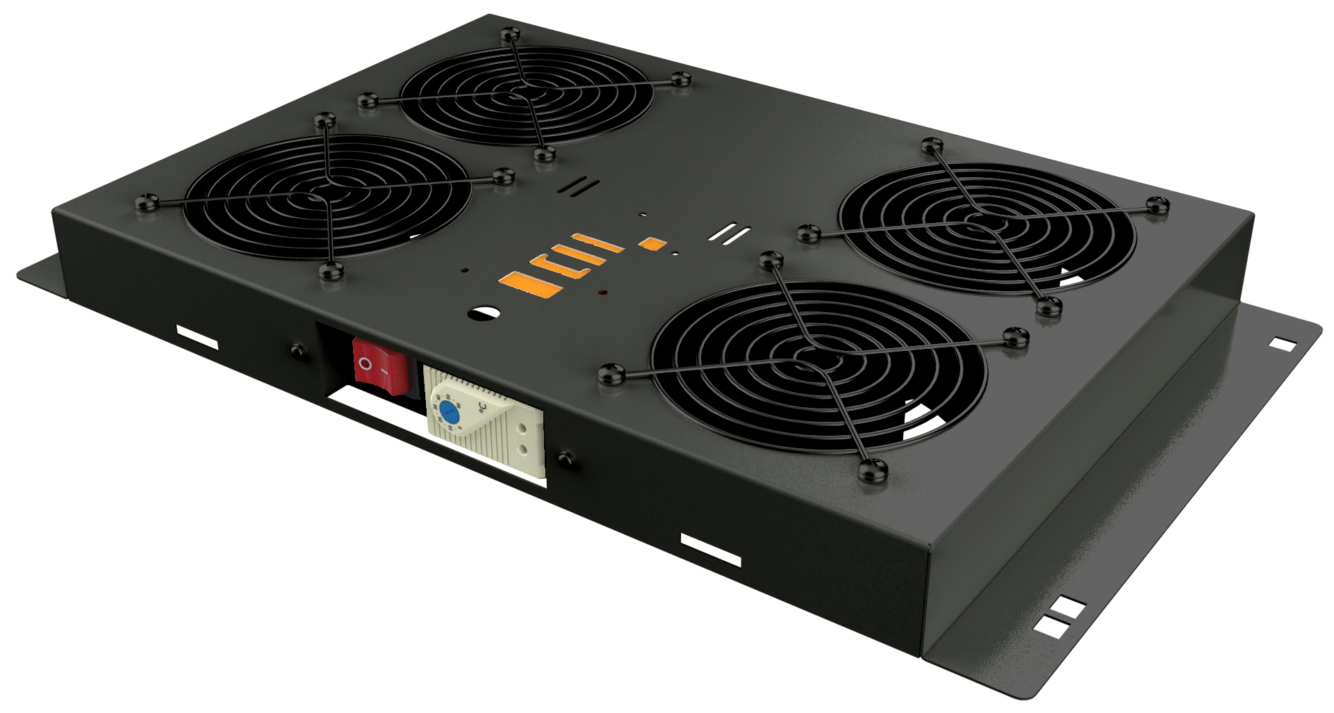 Kit di Ventilazione a Soffitto per Rack 19'' 4 Ventole Nero TECHLY PROFESSIONAL - immagine 2