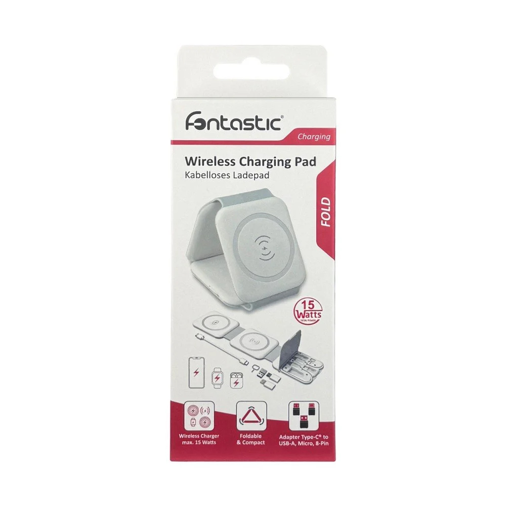 Stazione di Ricarica Wireless Qi Magnetica Pieghevole per Smartphone e Smartwatch FONTASTIC - immagine 2