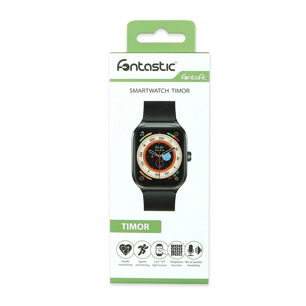 Smartwatch Fitness Bluetooth V5.0 Timor Display 2,01'' Nero FONTASTIC - immagine 2