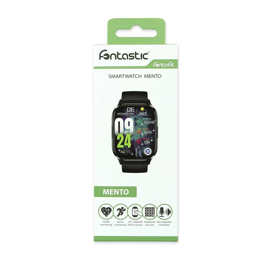 Smartwatch Fitness Bluetooth V5.3 Mento Display 2,01'' IP67 Nero FONTASTIC - immagine 2