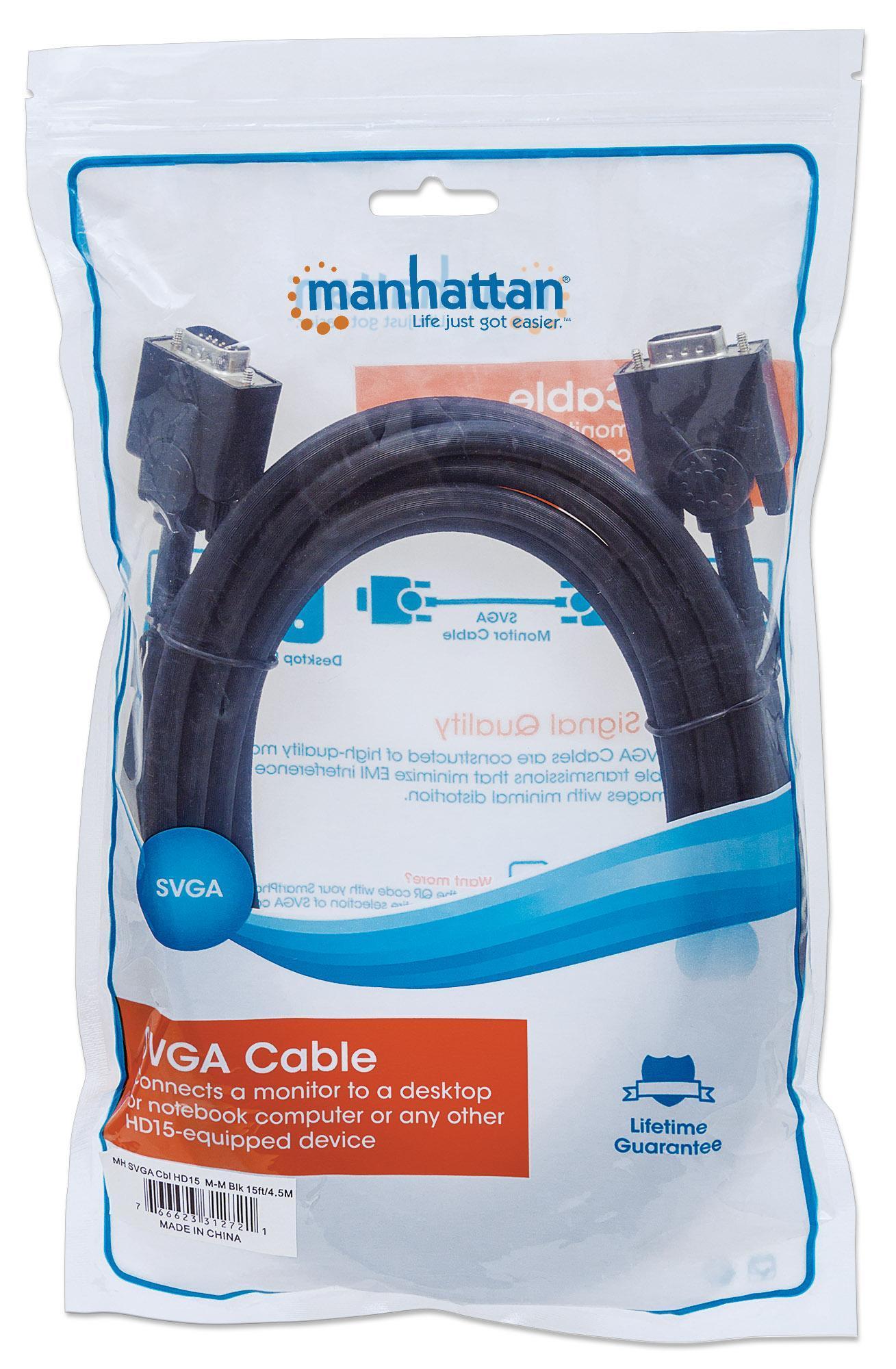 Cavo Monitor SVGA 10m: qualità e lunghezza al top MANHATTAN - immagine 2
