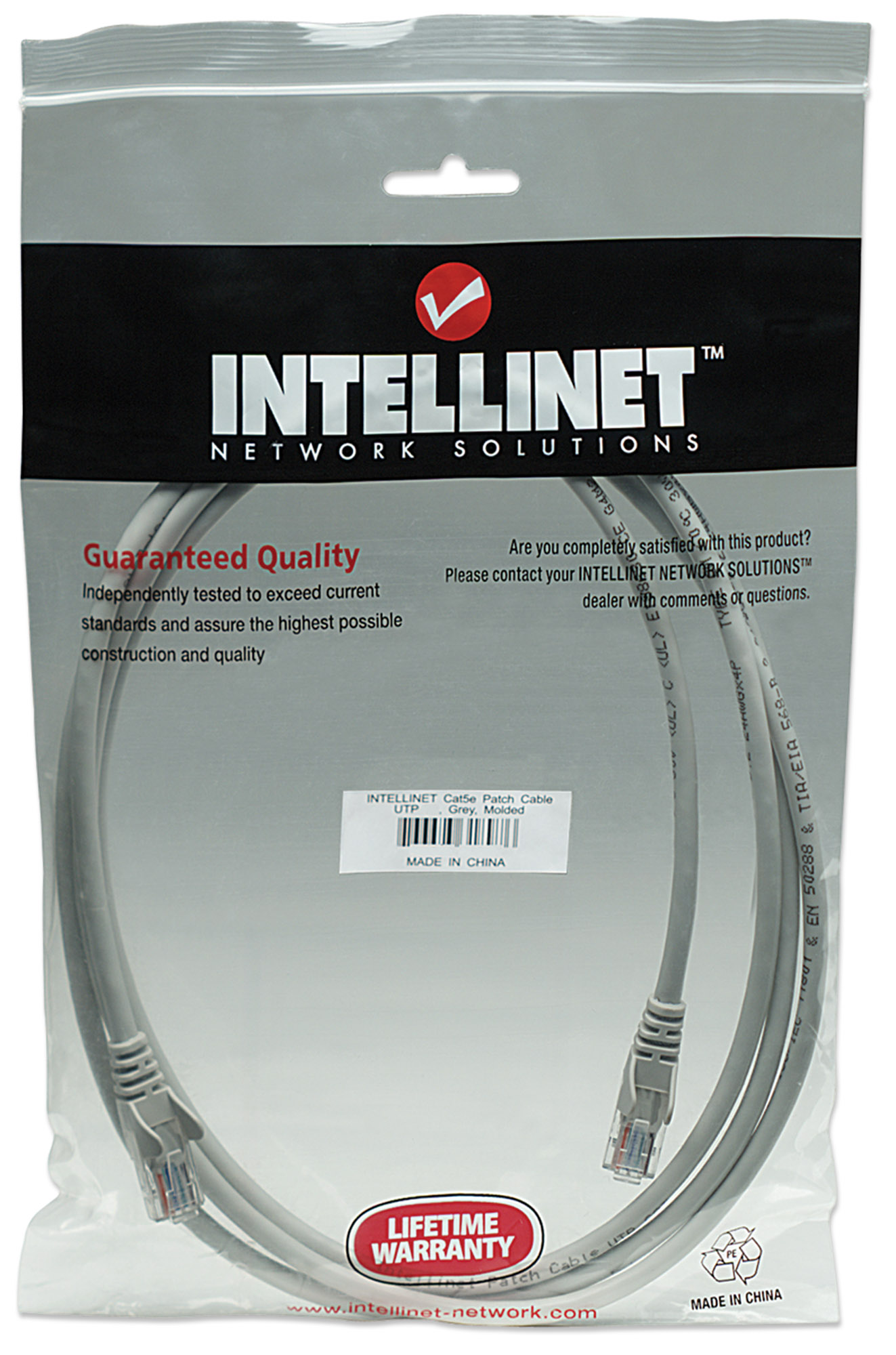 Cavo Patch CCA Cat. 5e Grigio UTP 30 mt INTELLINET - immagine 2