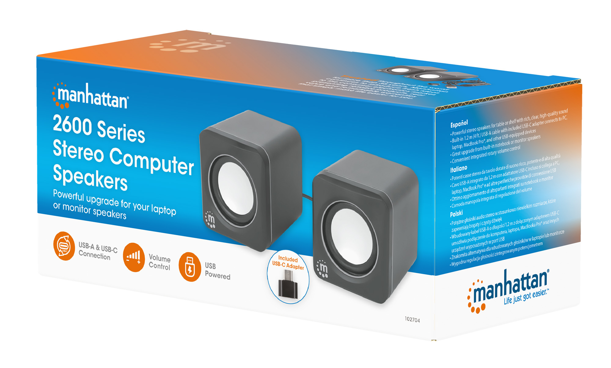 Mini Casse Acustiche per PC e Notebook USB-A USB-C™ MANHATTAN - immagine 2
