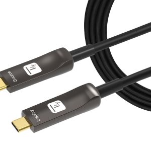 Cavo Audio/Video Ottico Attivo USB-C&trade; M/M AOC Fibra Ottica 4K 30m TECHLY