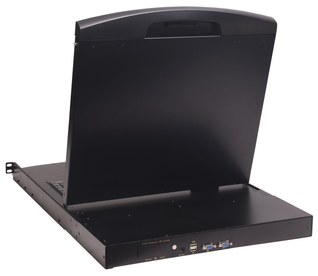 Console KVM USB/PS2 con LCD 19'' da Rack 19'' Dual Rail INTELLINET - immagine 3