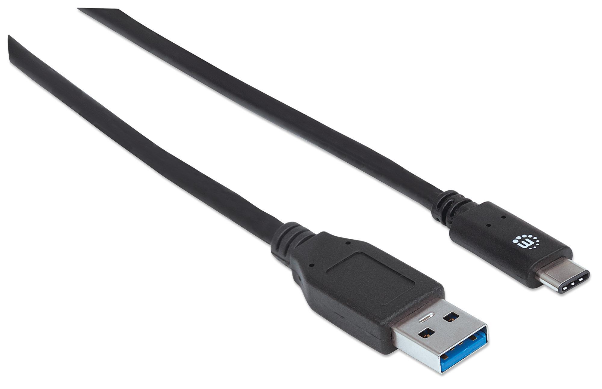 Cavo USB 3.2 Gen2 A Maschio / USB-C™ Maschio 1m Nero MANHATTAN - immagine 3