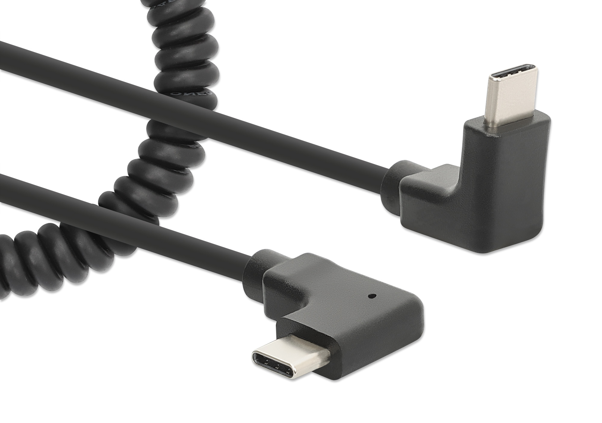 Cavo di Ricarica USB-C™ a USB-C™ 1m Spiralato Nero MANHATTAN - immagine 3
