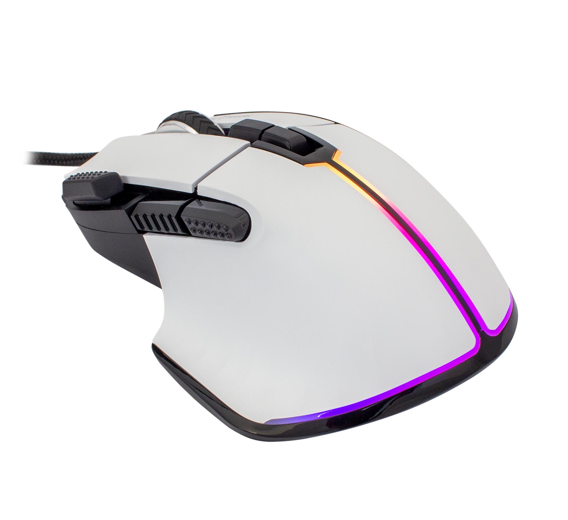 Mouse Gaming RGB USB 12000 dpi 9 Tasti Bianco Marrok WHITE SHARK - immagine 4