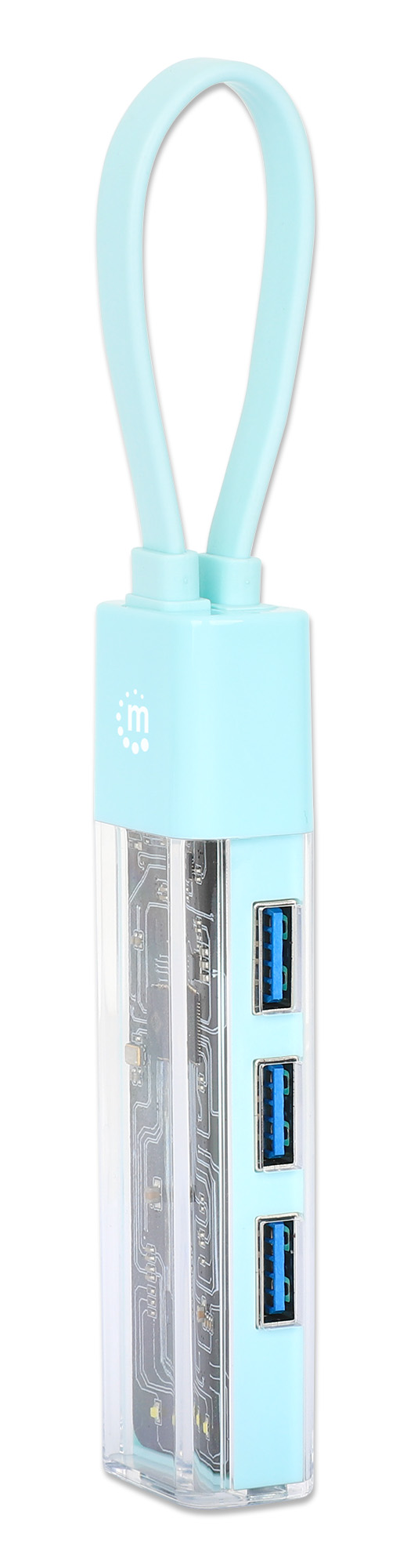 Hub Combo USB 3.0 USB-C™ e USB-A 4 Porte Verde Trasparente MANHATTAN - immagine 5