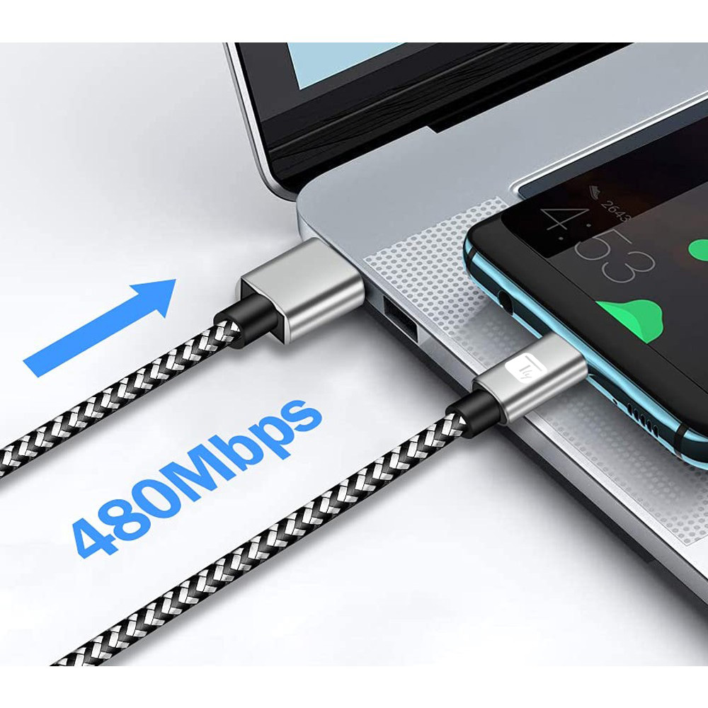 Cavo USB A Maschio 2.0 / USB-C™ Maschio 3A 0,5 m Alluminio TECHLY - immagine 5