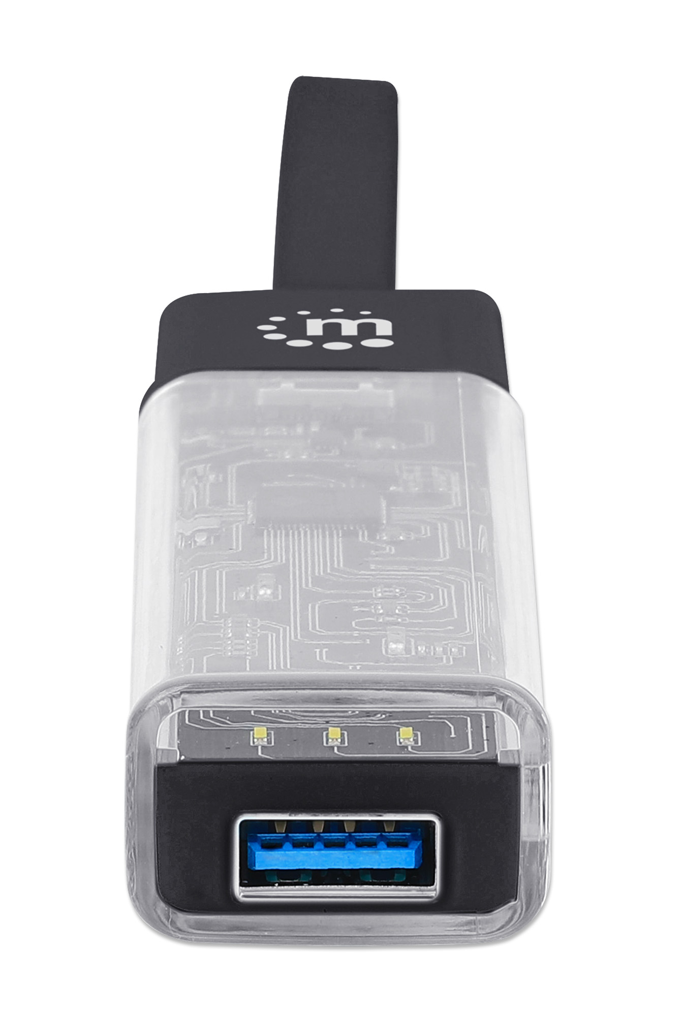 Hub Combo USB 3.0 USB-C™ e USB-A 4 Porte Nero Trasparente MANHATTAN - immagine 6