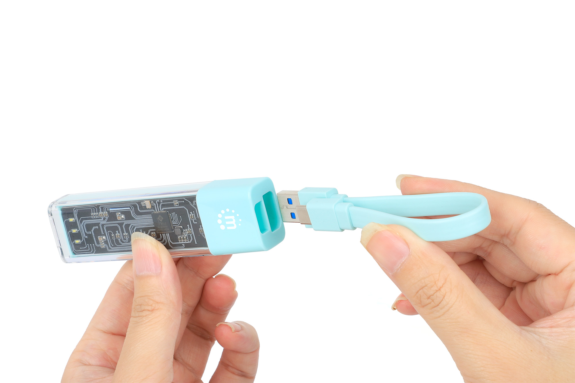 Hub Combo USB 3.0 USB-C™ e USB-A 4 Porte Verde Trasparente MANHATTAN - immagine 6