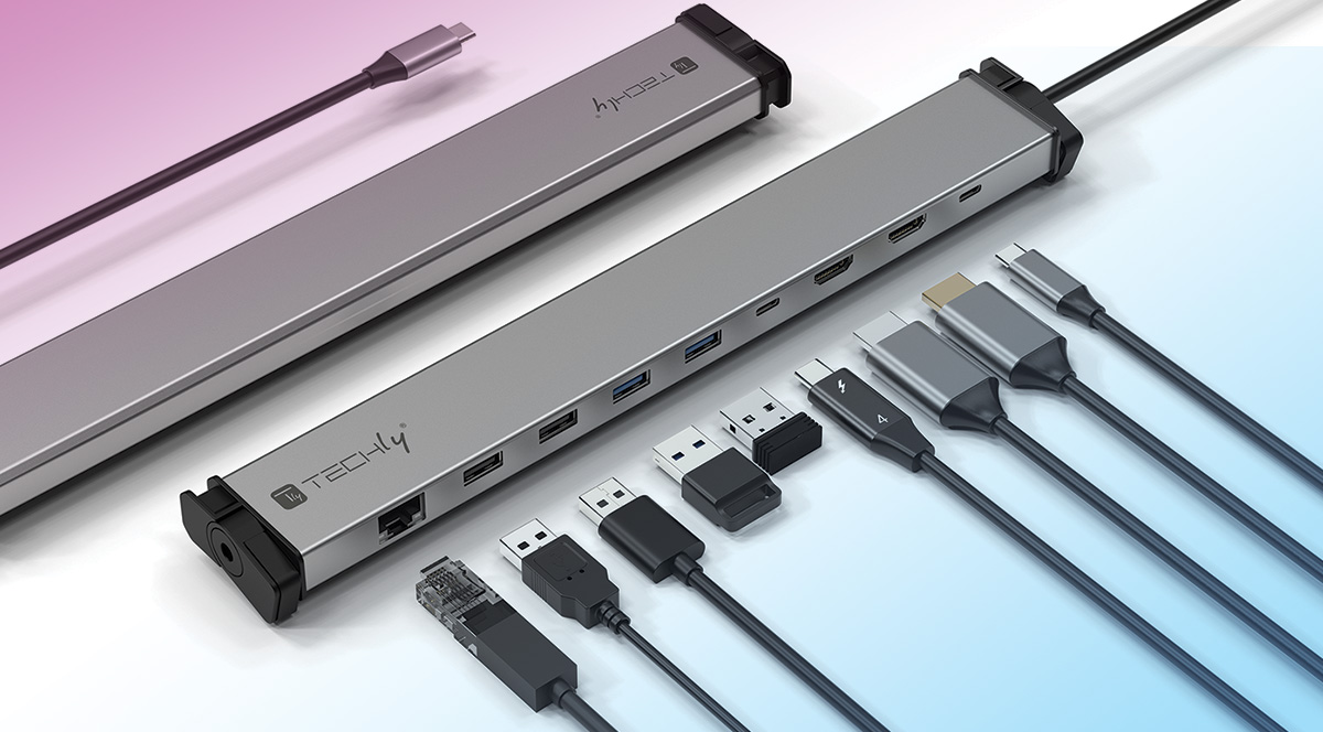 Docking Station 9 in 1 USB-C™ Hub USB HDMI RJ45 TECHLY - immagine 6