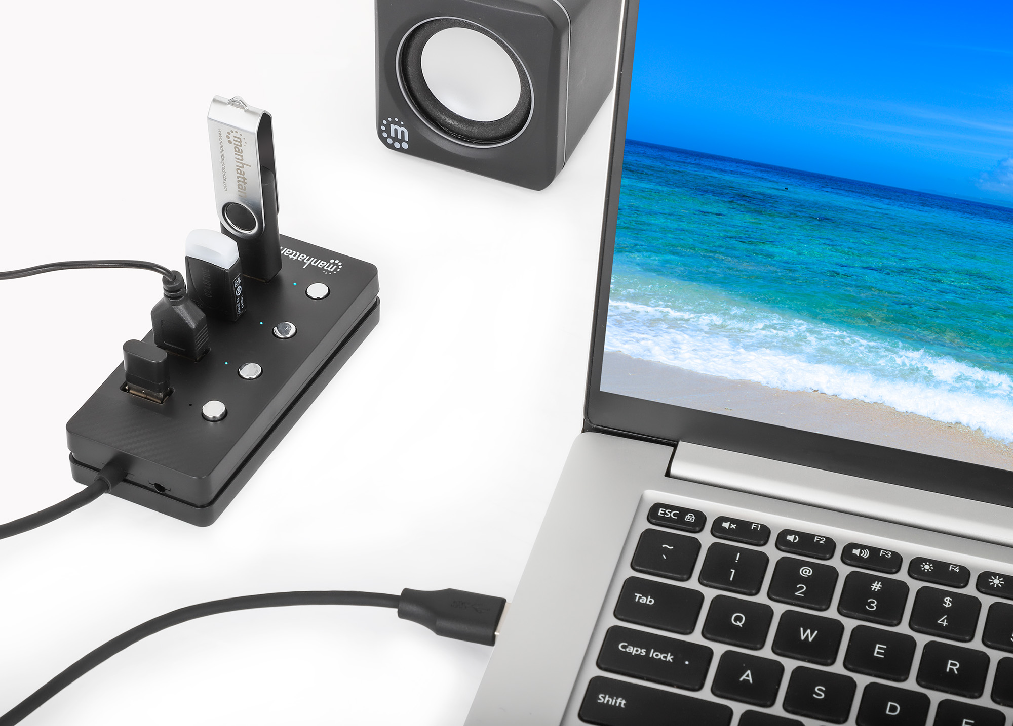 Hub USB 3.0 4 porte Type-A con Interruttori per Singola Porta MANHATTAN - immagine 6