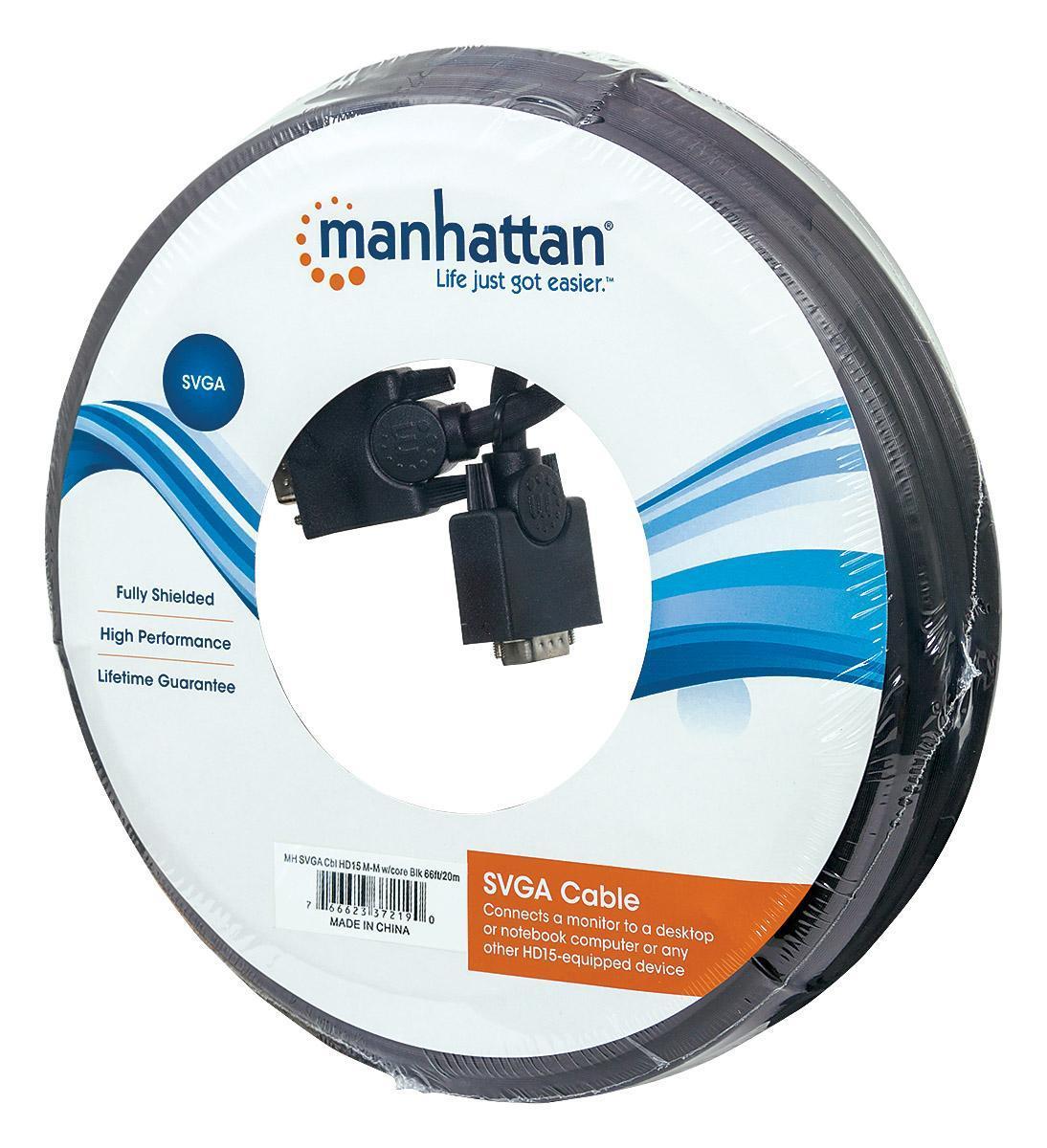 Cavo Monitor Svga M/M 20m con ferrite MANHATTAN - immagine 6