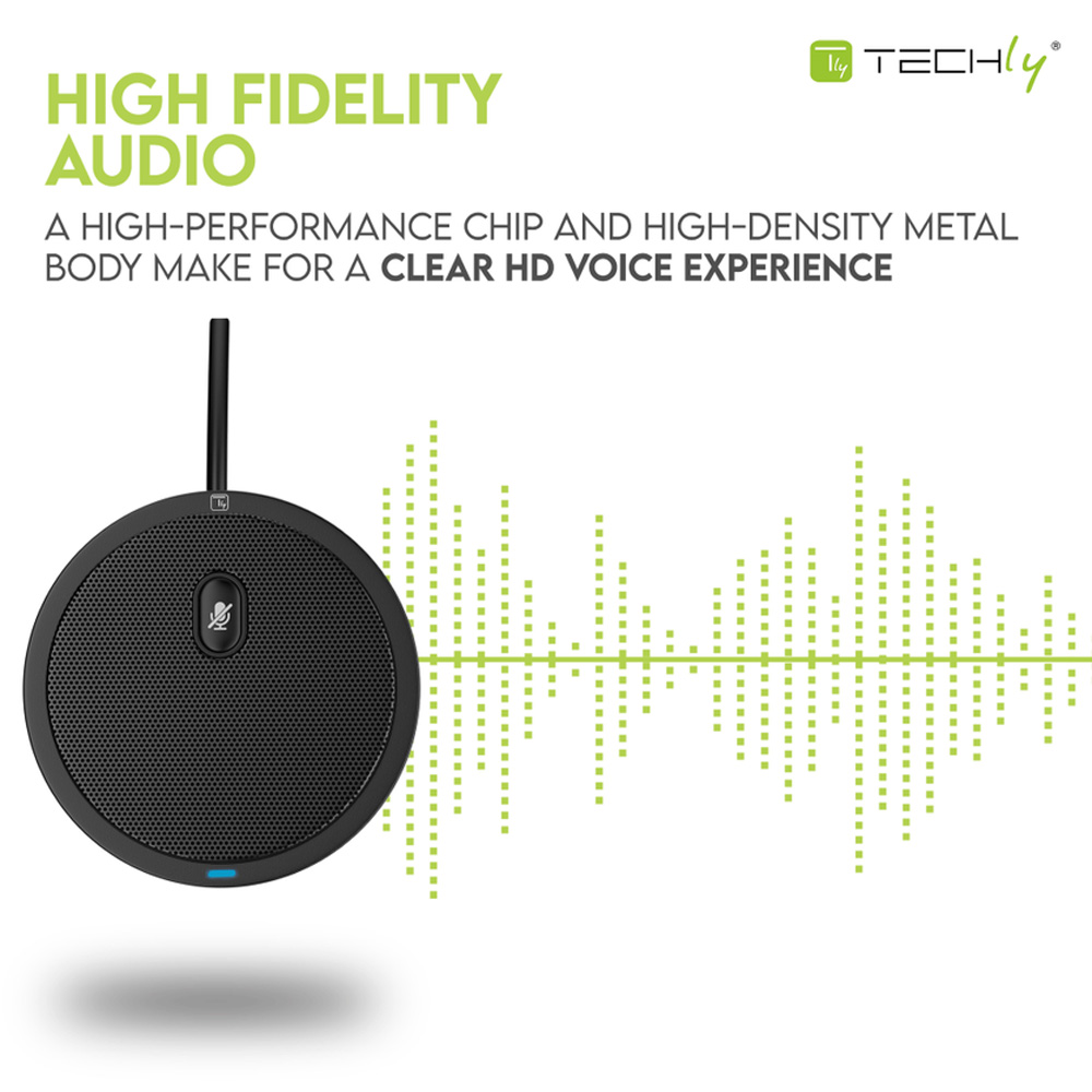 Microfono USB Omnidirezionale da Conferenza con Tasto Muto TECHLY - immagine 7